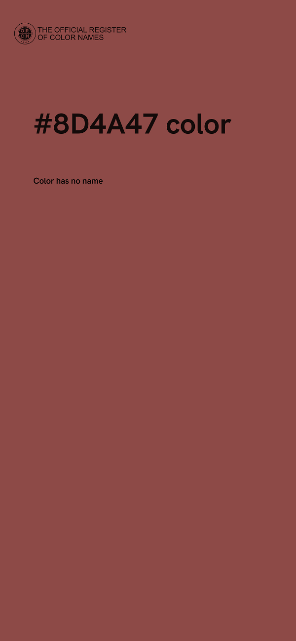#8D4A47 color image