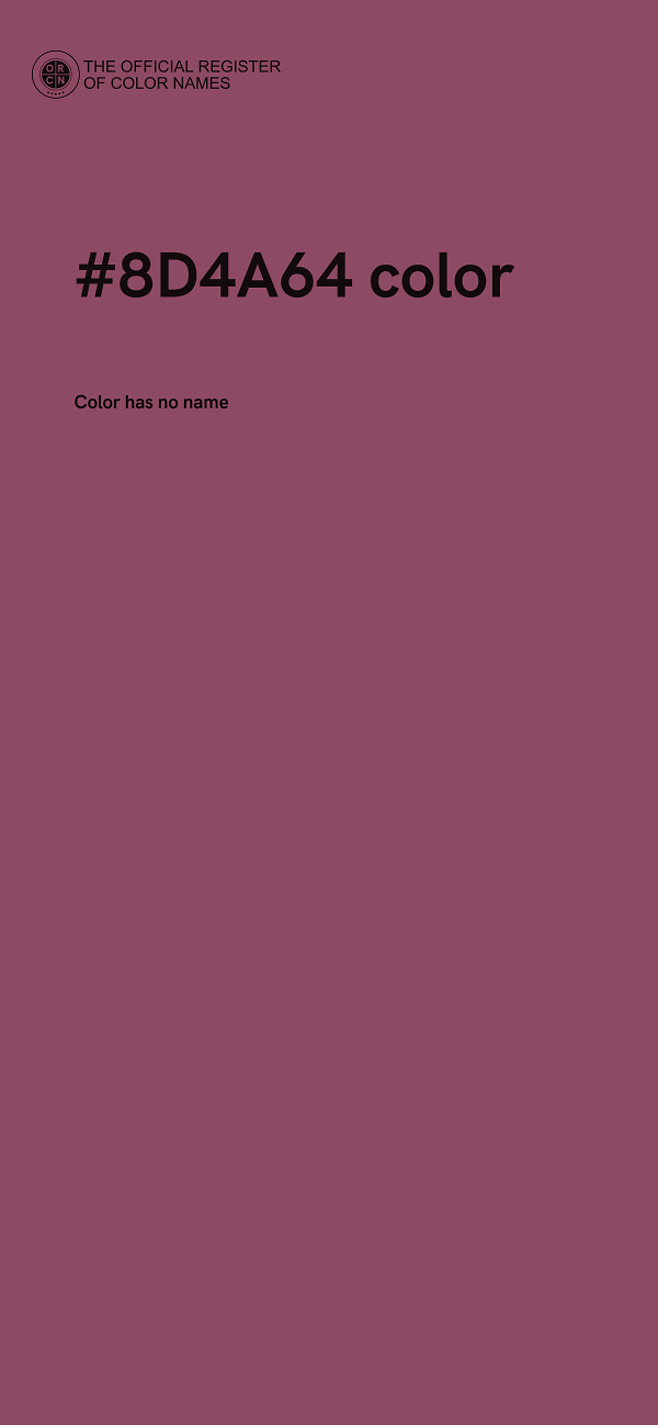 #8D4A64 color image