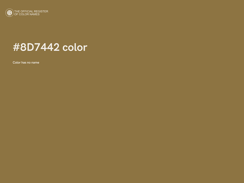 #8D7442 color image