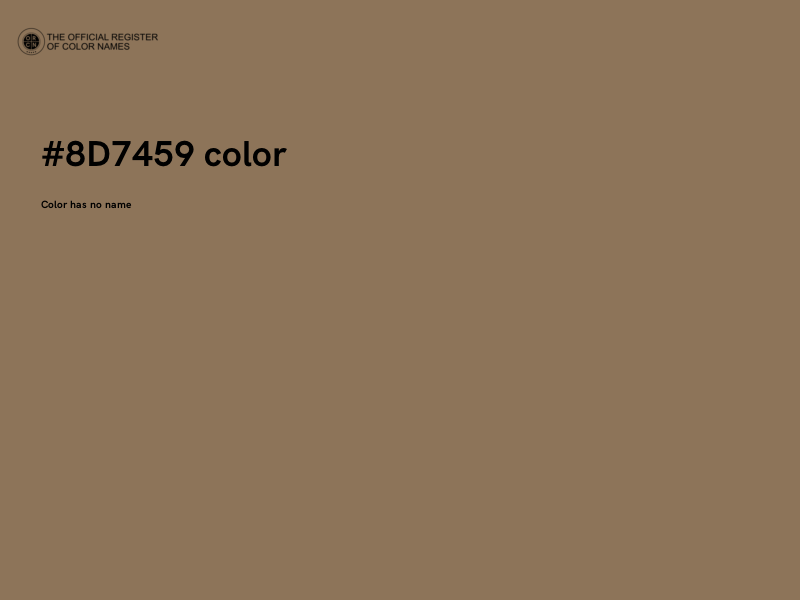 #8D7459 color image