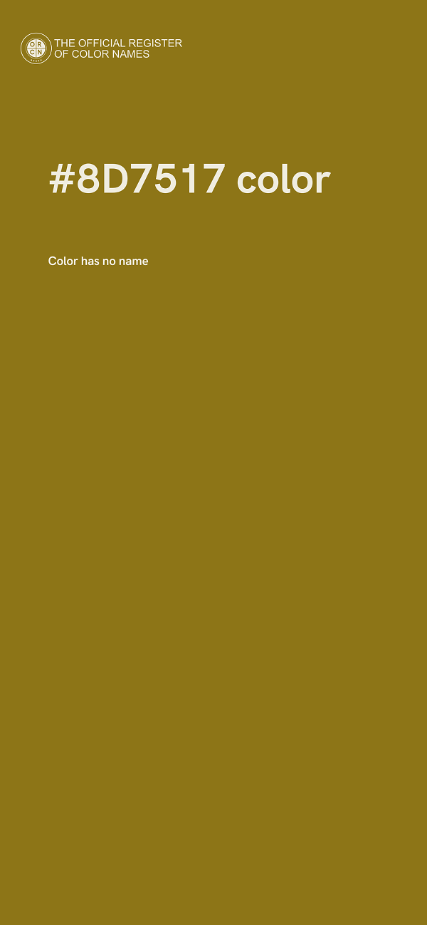 #8D7517 color image