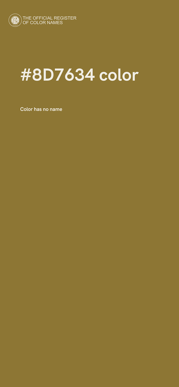 #8D7634 color image