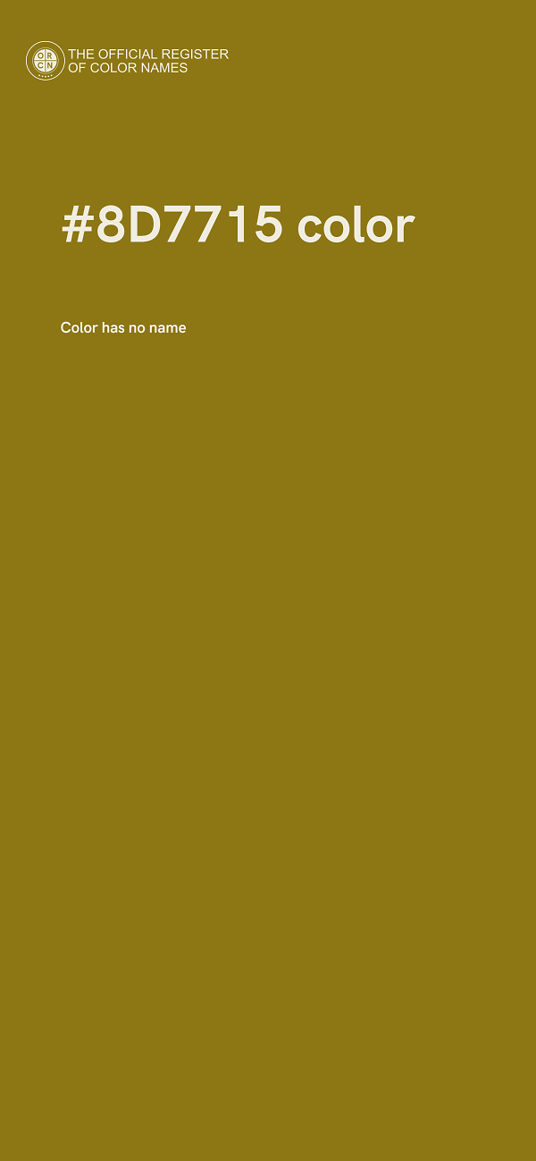 #8D7715 color image