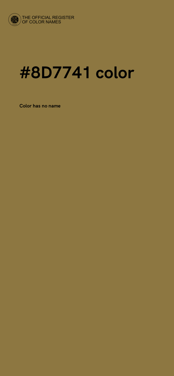 #8D7741 color image
