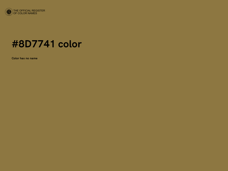 #8D7741 color image