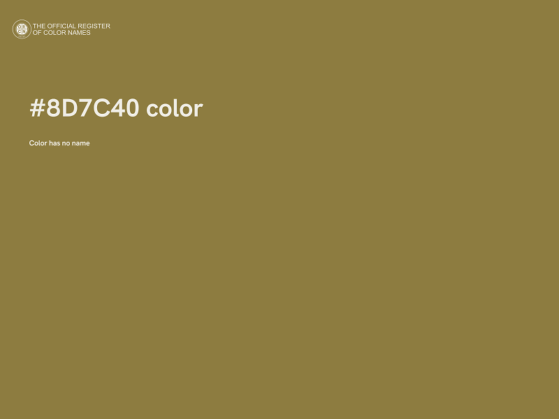 #8D7C40 color image
