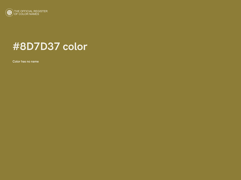 #8D7D37 color image