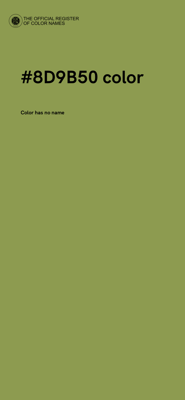 #8D9B50 color image