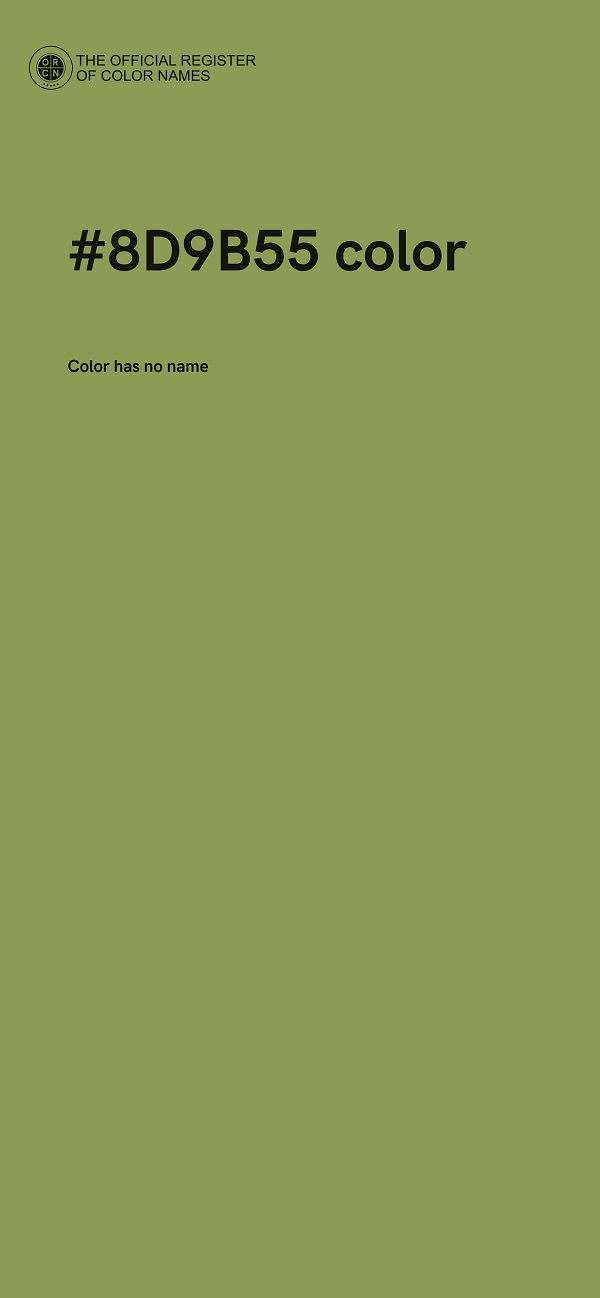 #8D9B55 color image