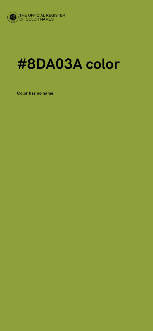 #8DA03A color image