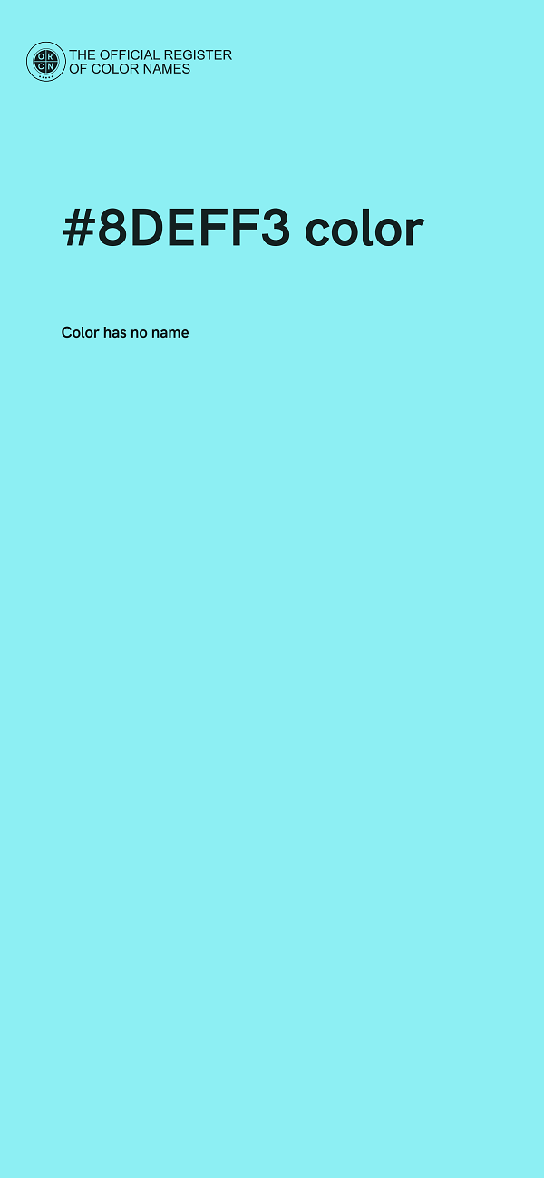 #8DEFF3 color image