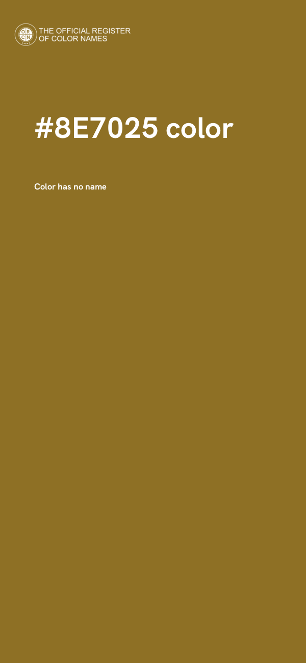 #8E7025 color image