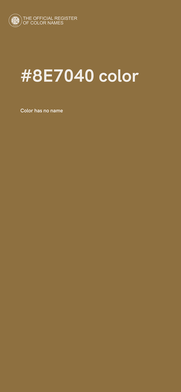#8E7040 color image