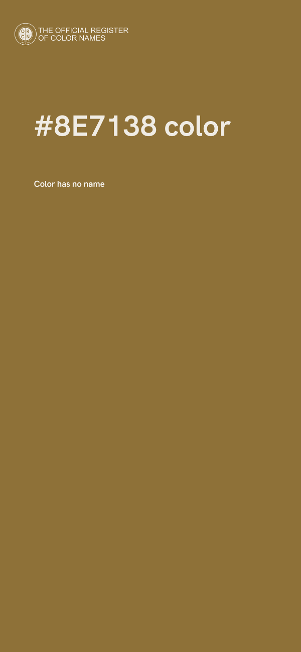 #8E7138 color image