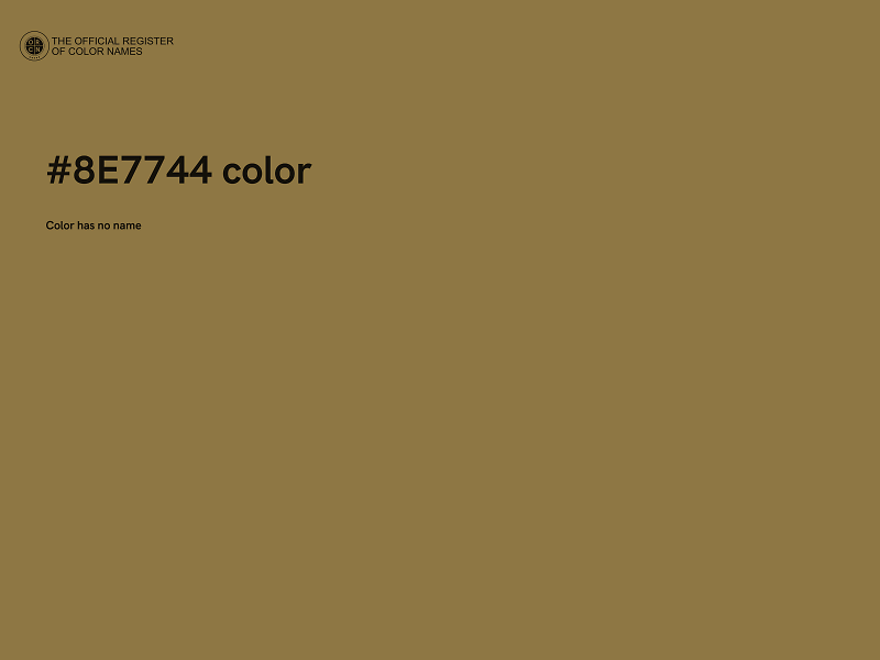 #8E7744 color image