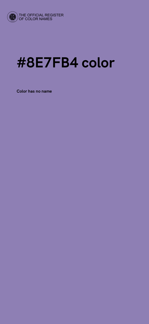 #8E7FB4 color image