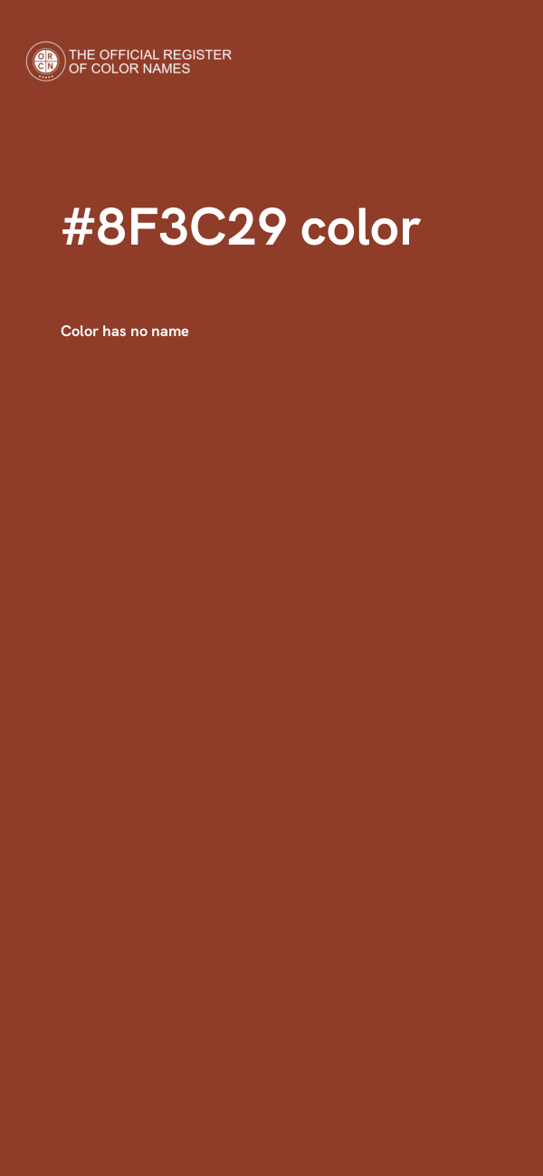 #8F3C29 color image