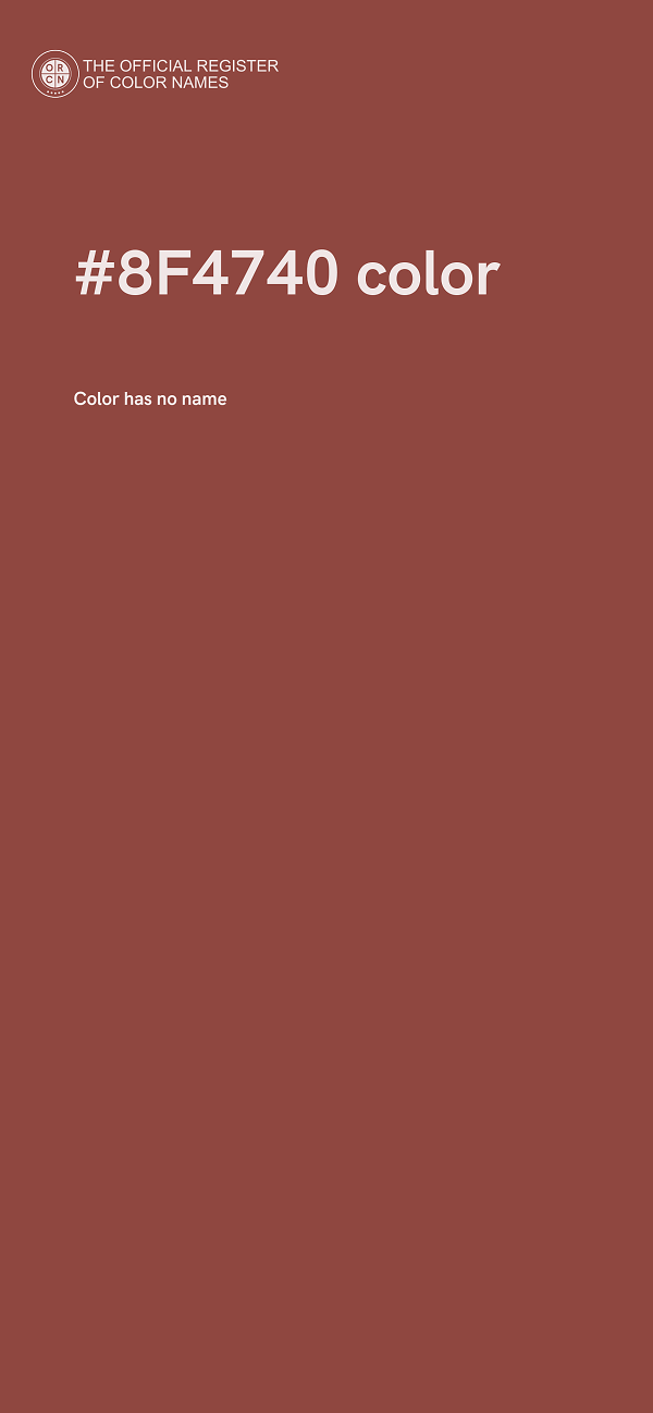 #8F4740 color image