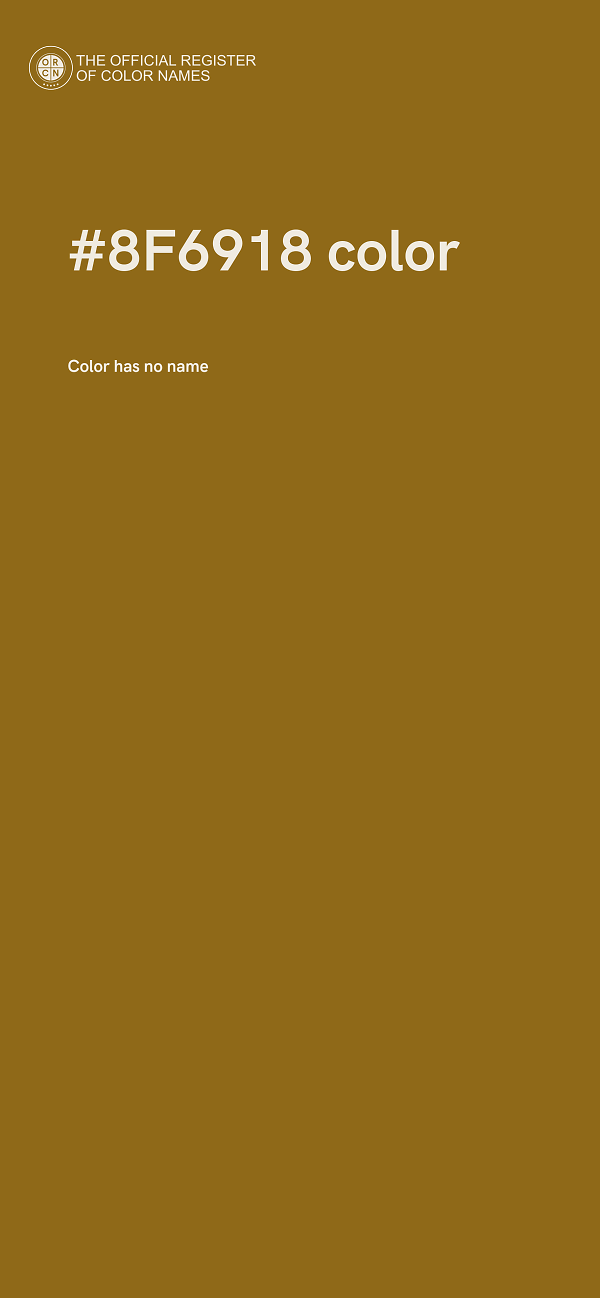#8F6918 color image