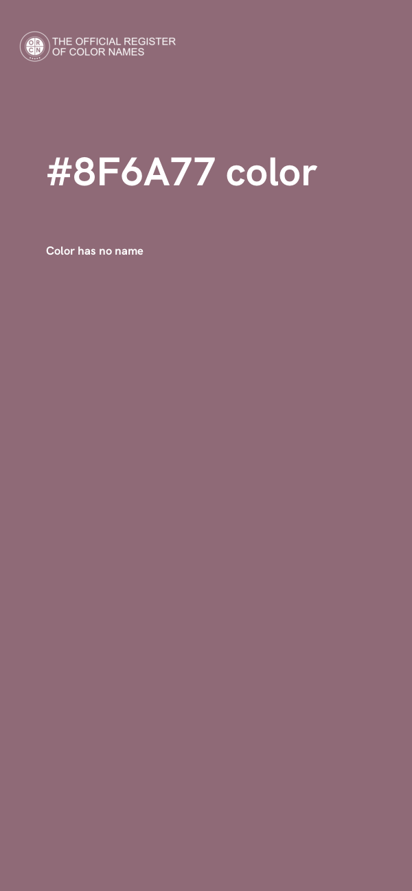 #8F6A77 color image