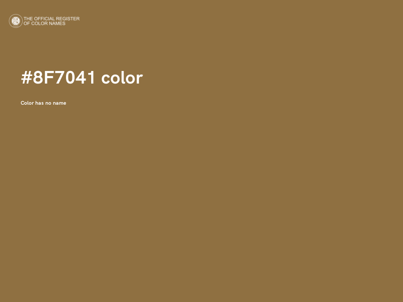 #8F7041 color image