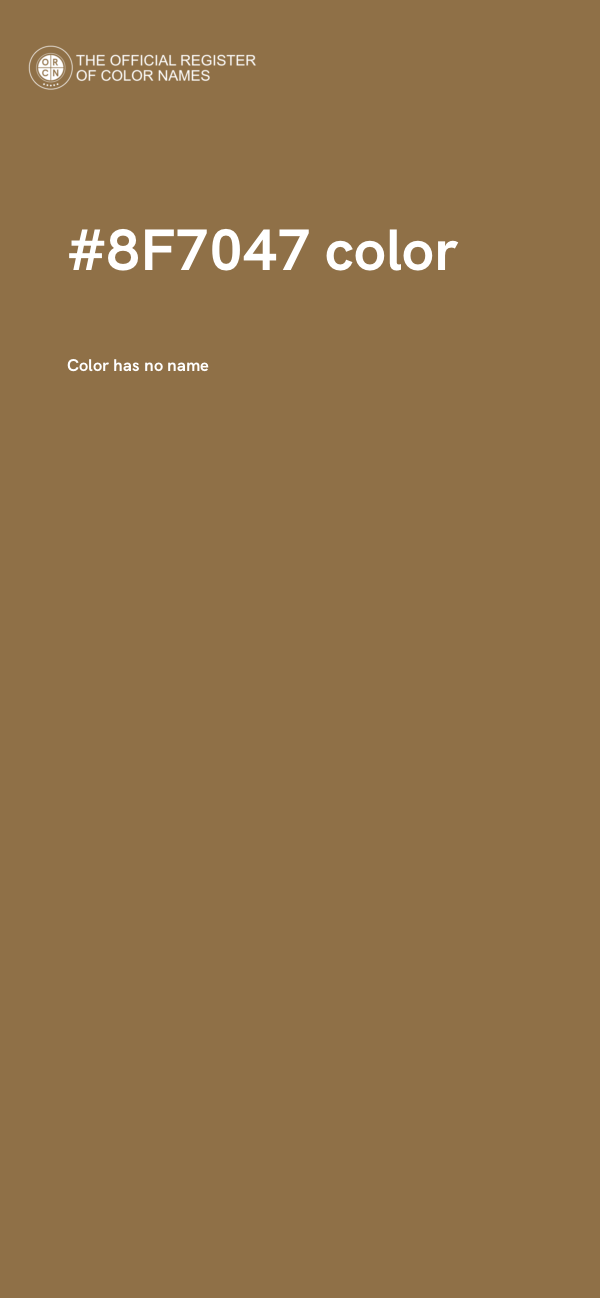 #8F7047 color image