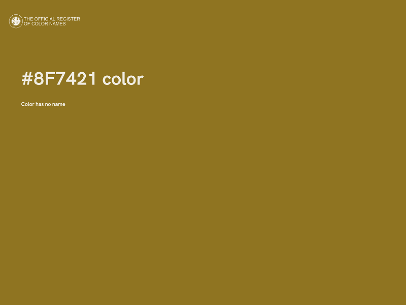 #8F7421 color image