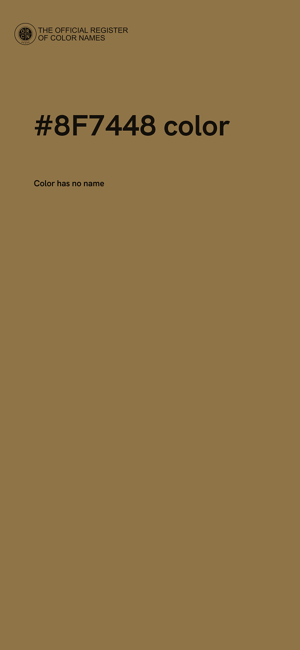 #8F7448 color image