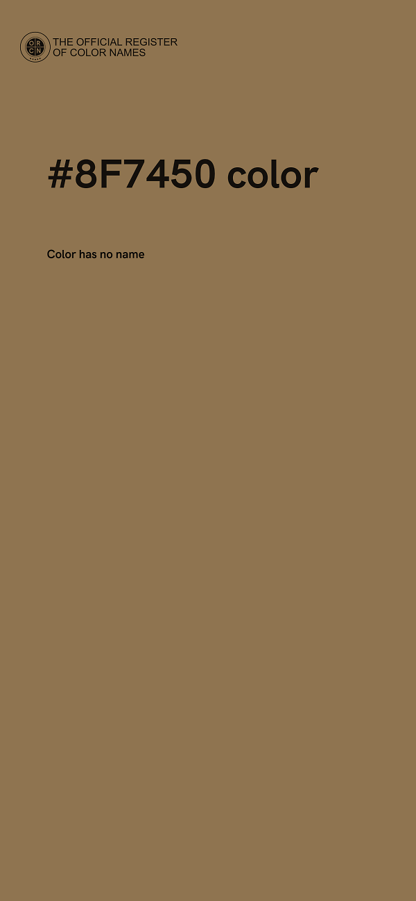 #8F7450 color image