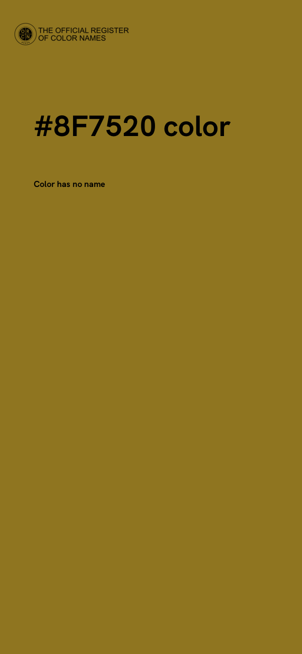 #8F7520 color image