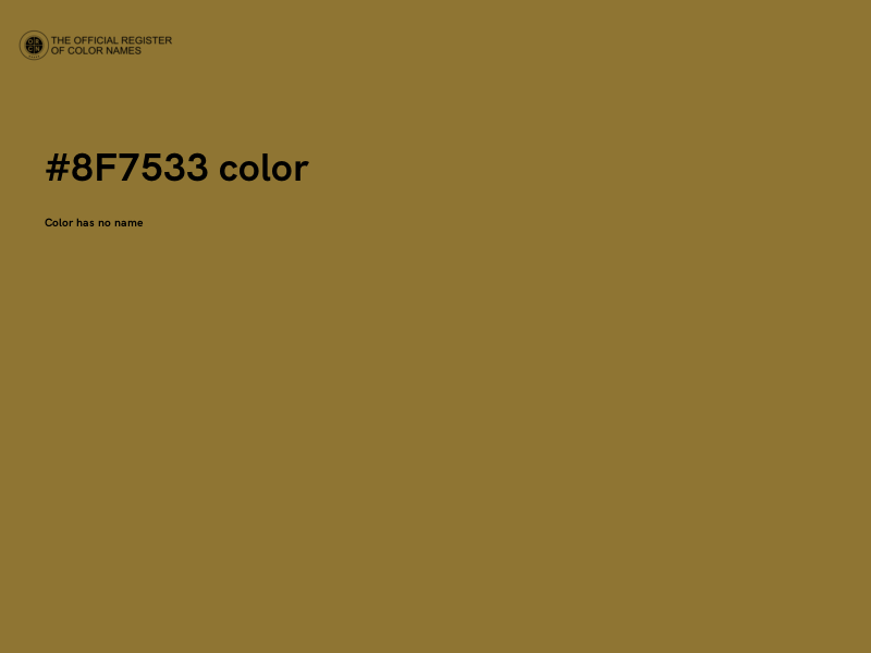 #8F7533 color image