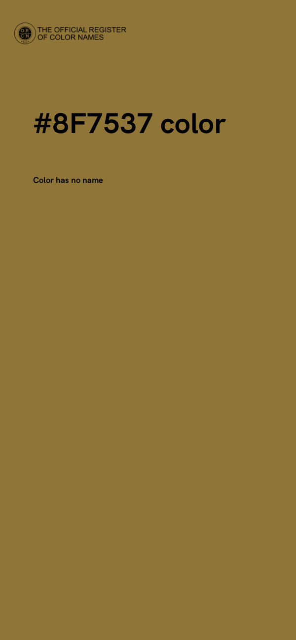 #8F7537 color image