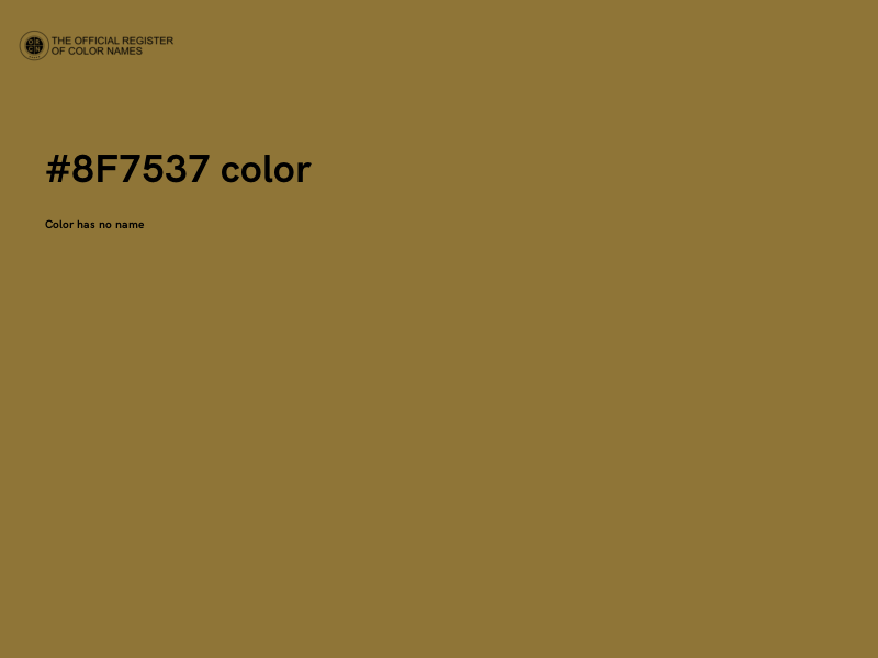 #8F7537 color image