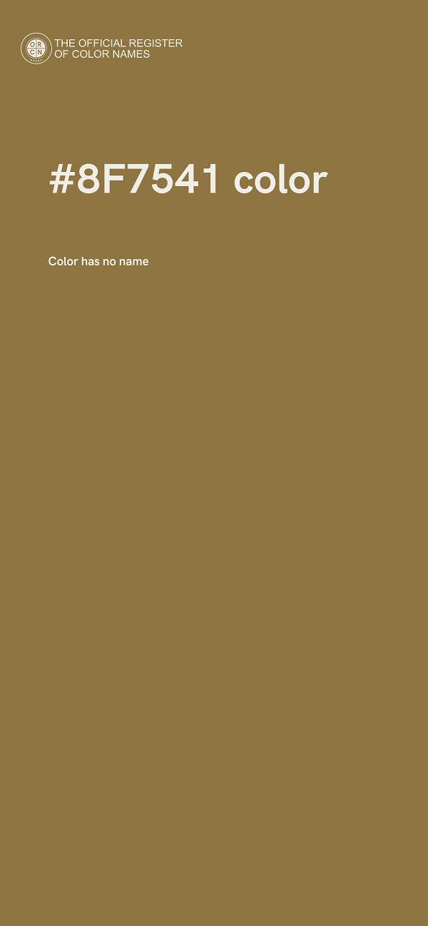 #8F7541 color image