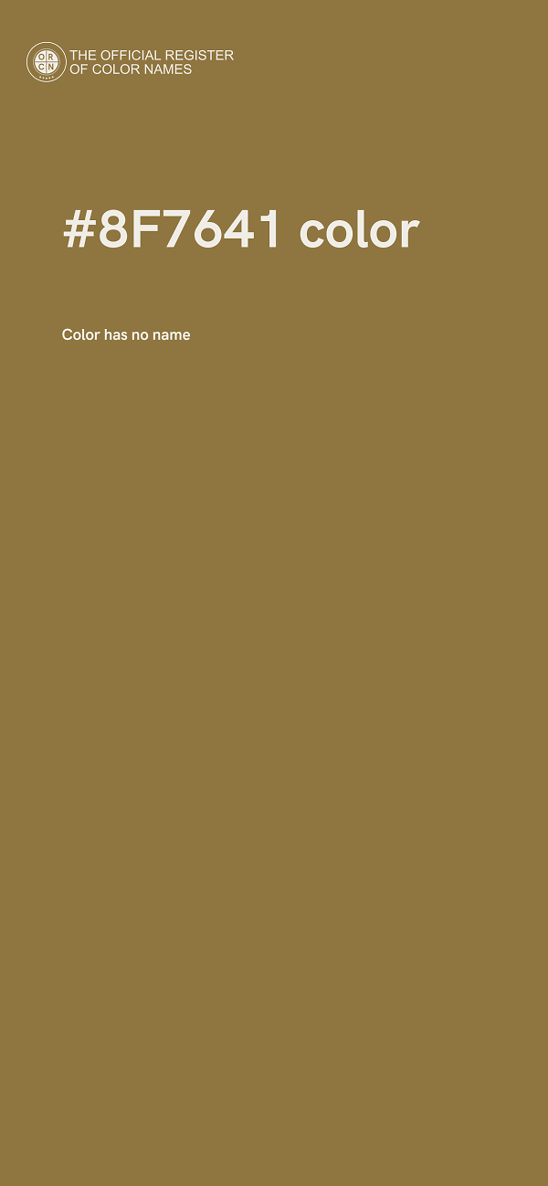 #8F7641 color image