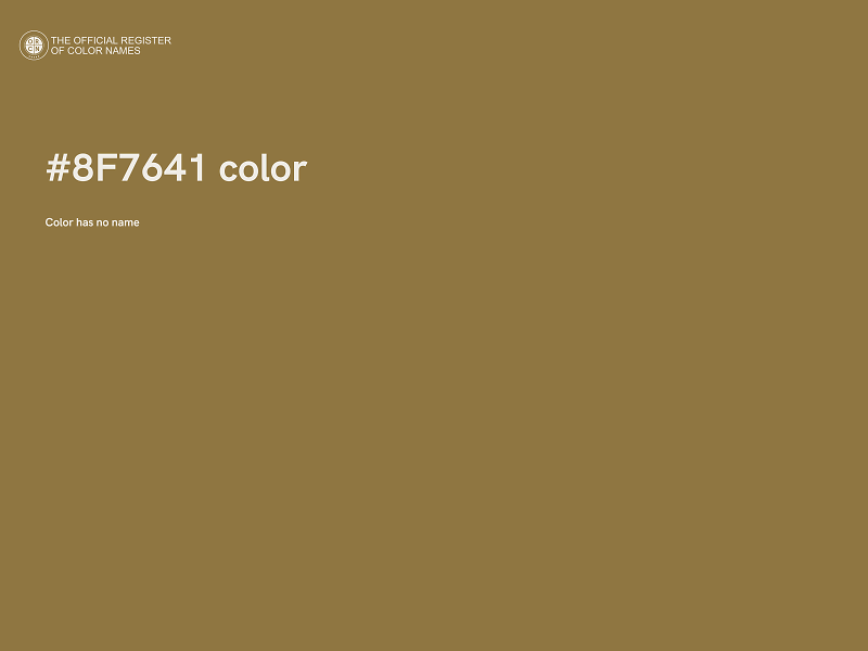 #8F7641 color image