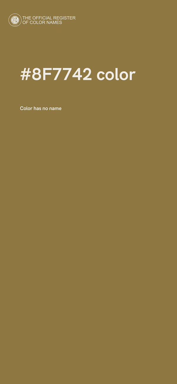 #8F7742 color image