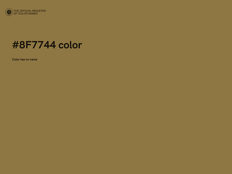 #8F7744 color image