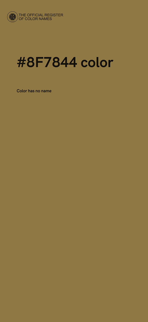 #8F7844 color image