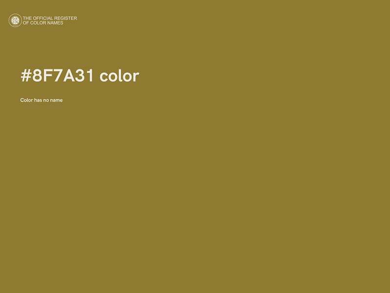 #8F7A31 color image