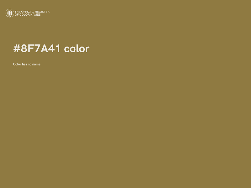 #8F7A41 color image