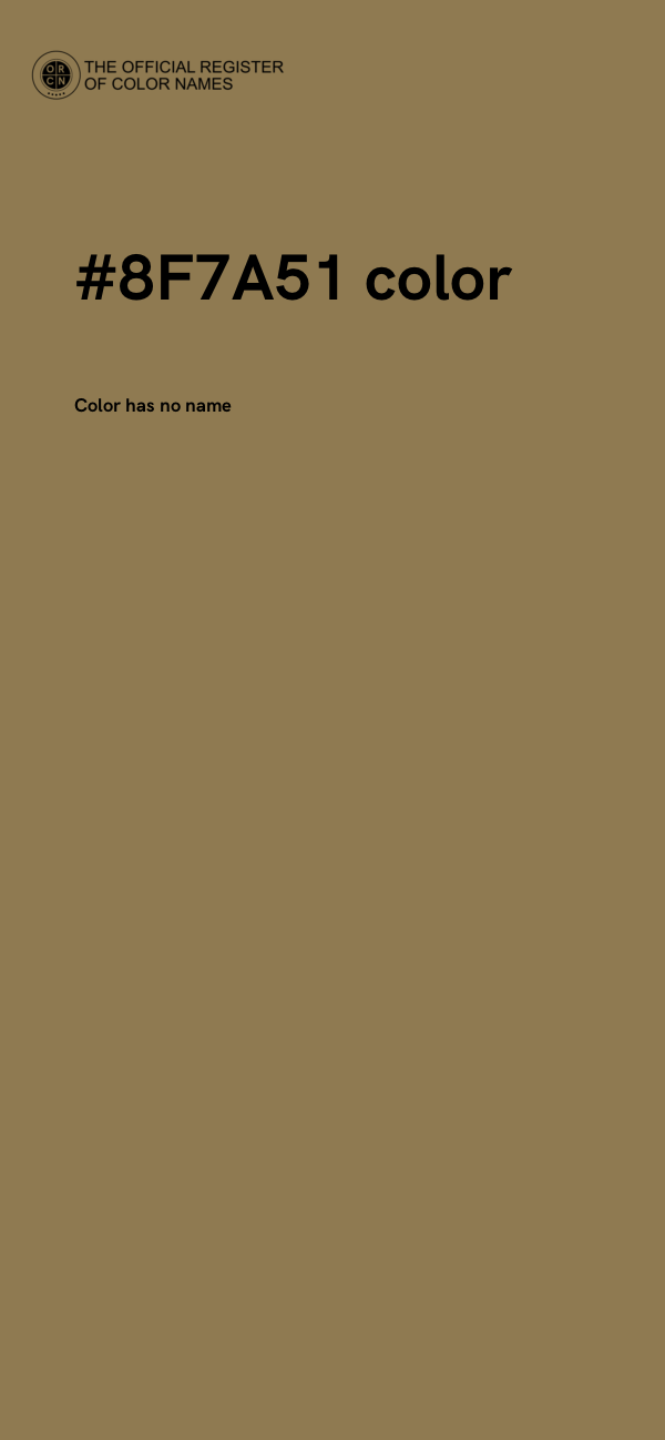 #8F7A51 color image