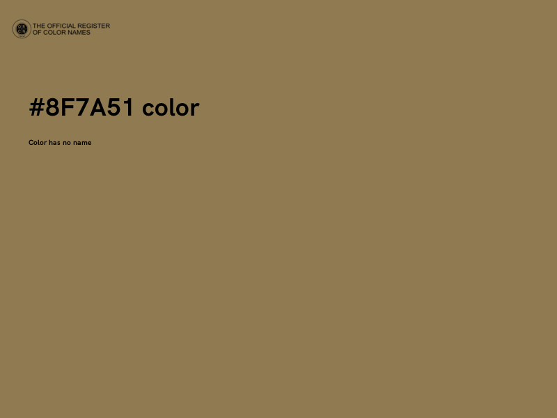 #8F7A51 color image