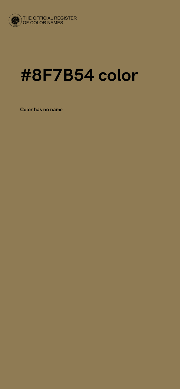 #8F7B54 color image