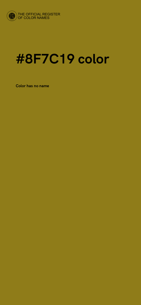 #8F7C19 color image