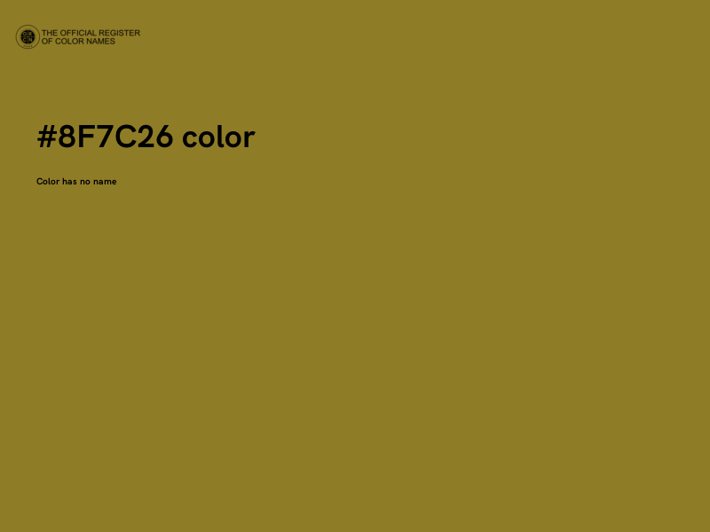 #8F7C26 color image
