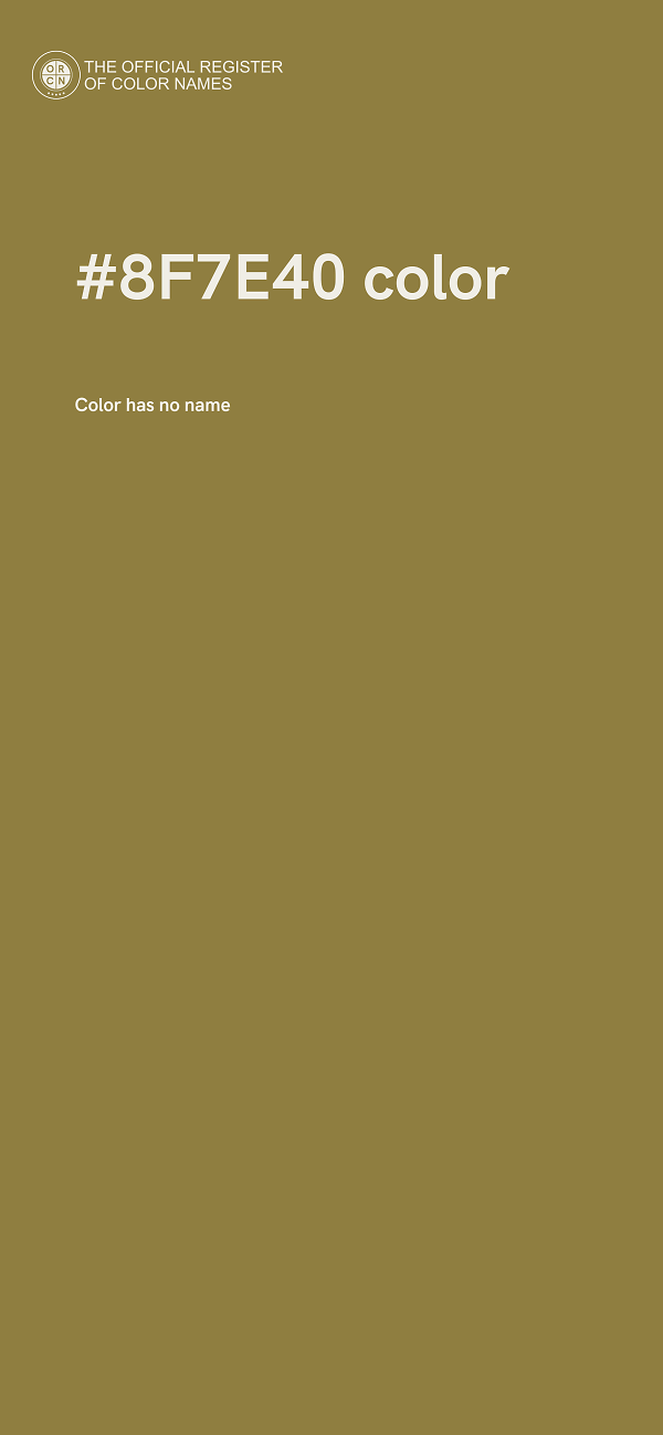 #8F7E40 color image