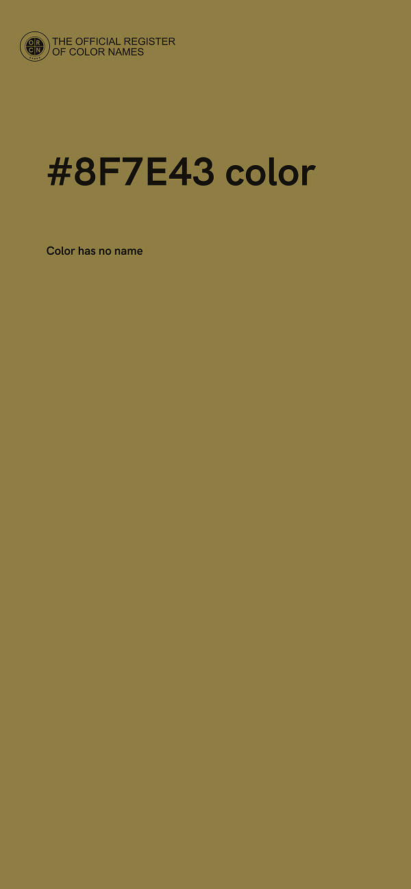 #8F7E43 color image