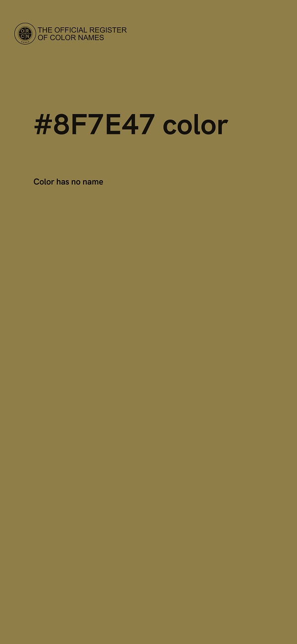 #8F7E47 color image