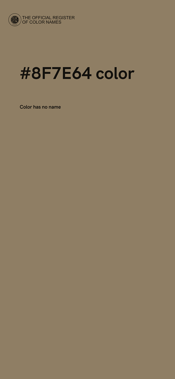 #8F7E64 color image
